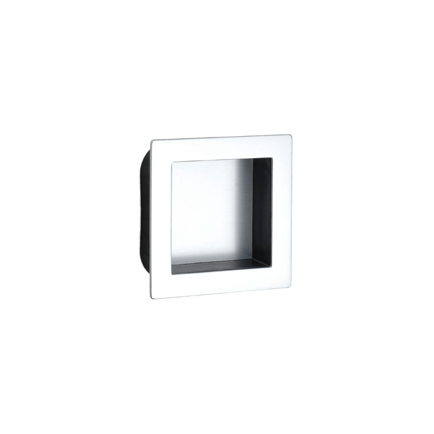 Poignée rétractable cuvette en inox forme carrée - Poignée de porte