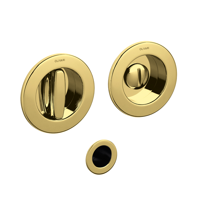 Glossy gold recessed handle Ø42