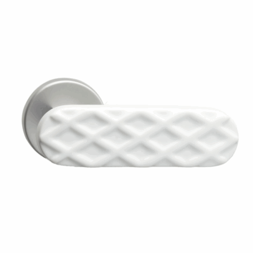 Paire de Poignées de portes Croisillon Porcelaine Blanc Paire de Poignées de portes Croisillon Porcelaine Blanc
