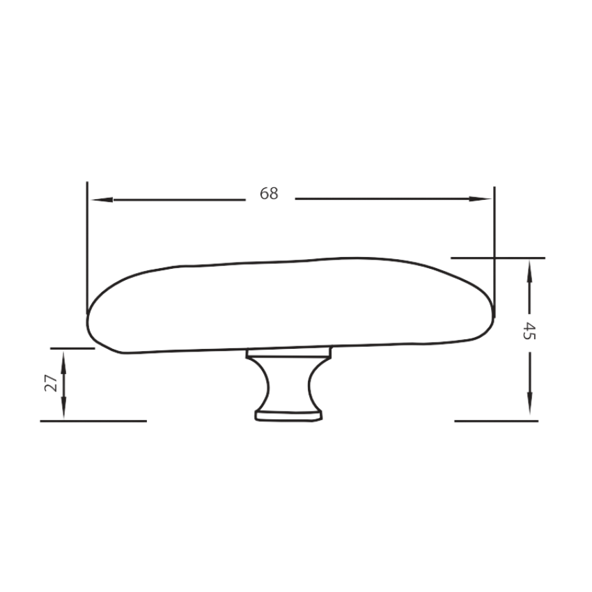 Bouton de meuble Galet Porcelaine Blanc