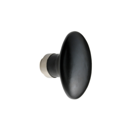 Bouton de Porte Olive Nickel Brillant & Porcelaine Noir Mat Bouton de Porte Olive Nickel Brillant & Porcelaine Noir Mat