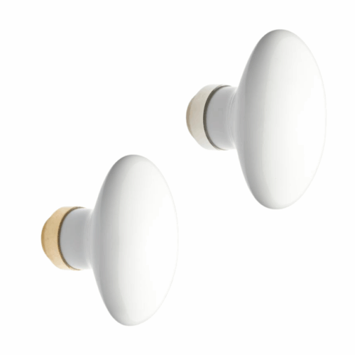 Paire de Boutons de Portes Olive Porcelaine de Limoges Blanc Paire de Boutons de Portes Olive Porcelaine de Limoges Blanc