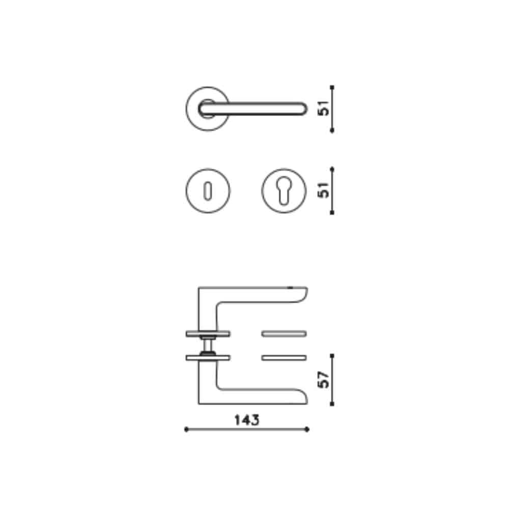 Paire de Poignées de Portes Lucie