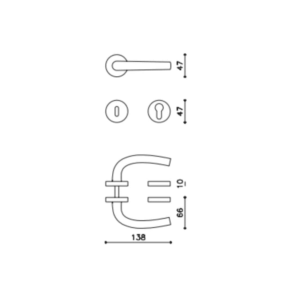 Paire de Poignées de Portes S. Asti