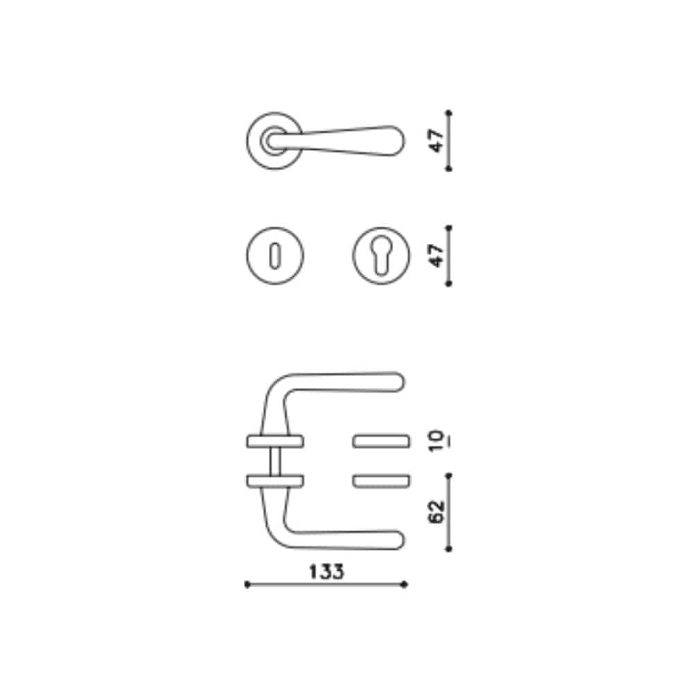 Paire de Poignées de Portes Golia