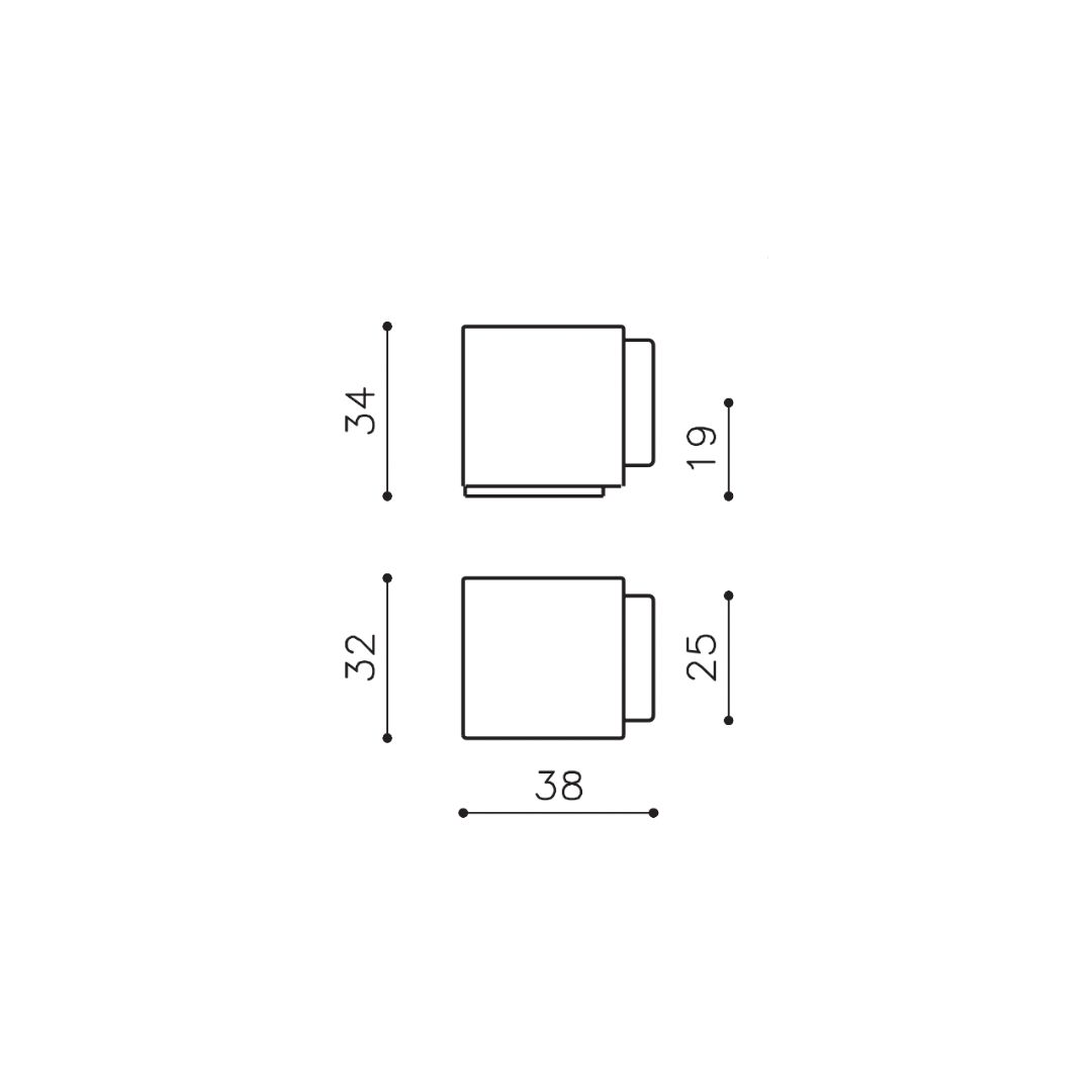 Butée de porte Carrée 34 mm Laiton