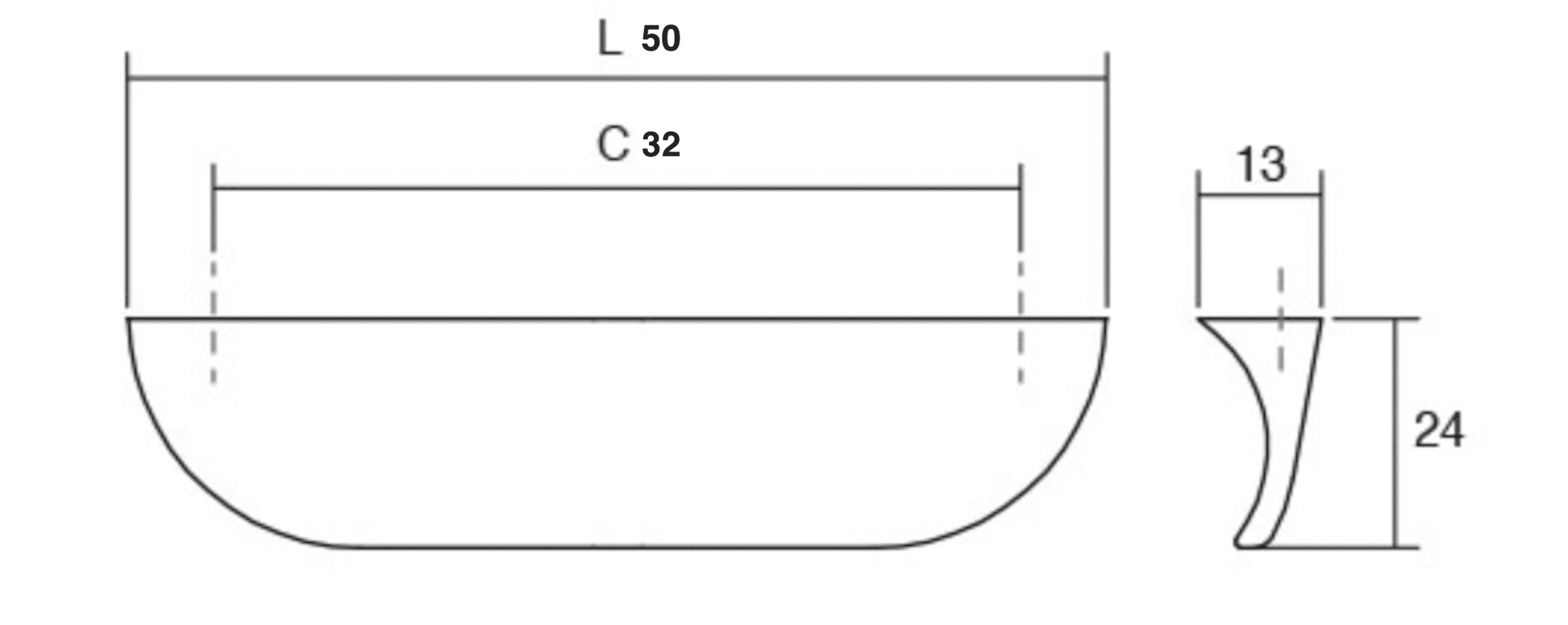 Poignée de meuble Baldwin mini