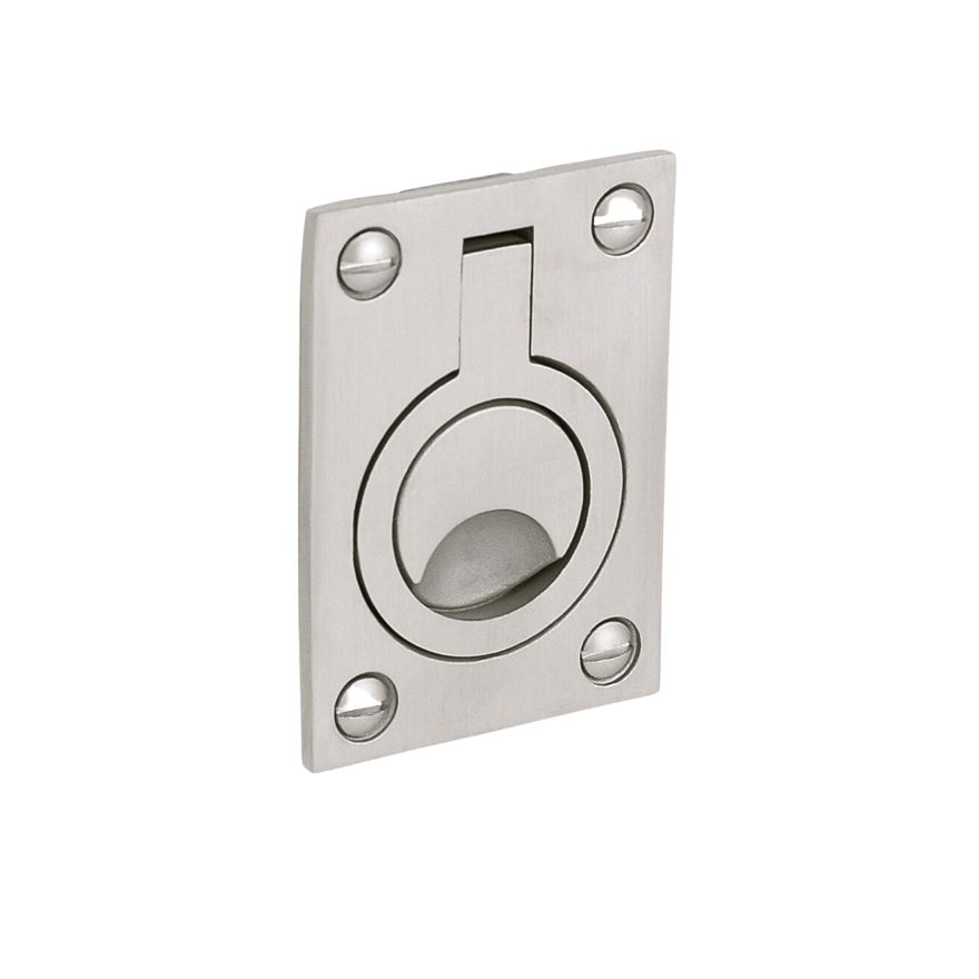 Poignée de trappe encastrée à anneau Inox mat