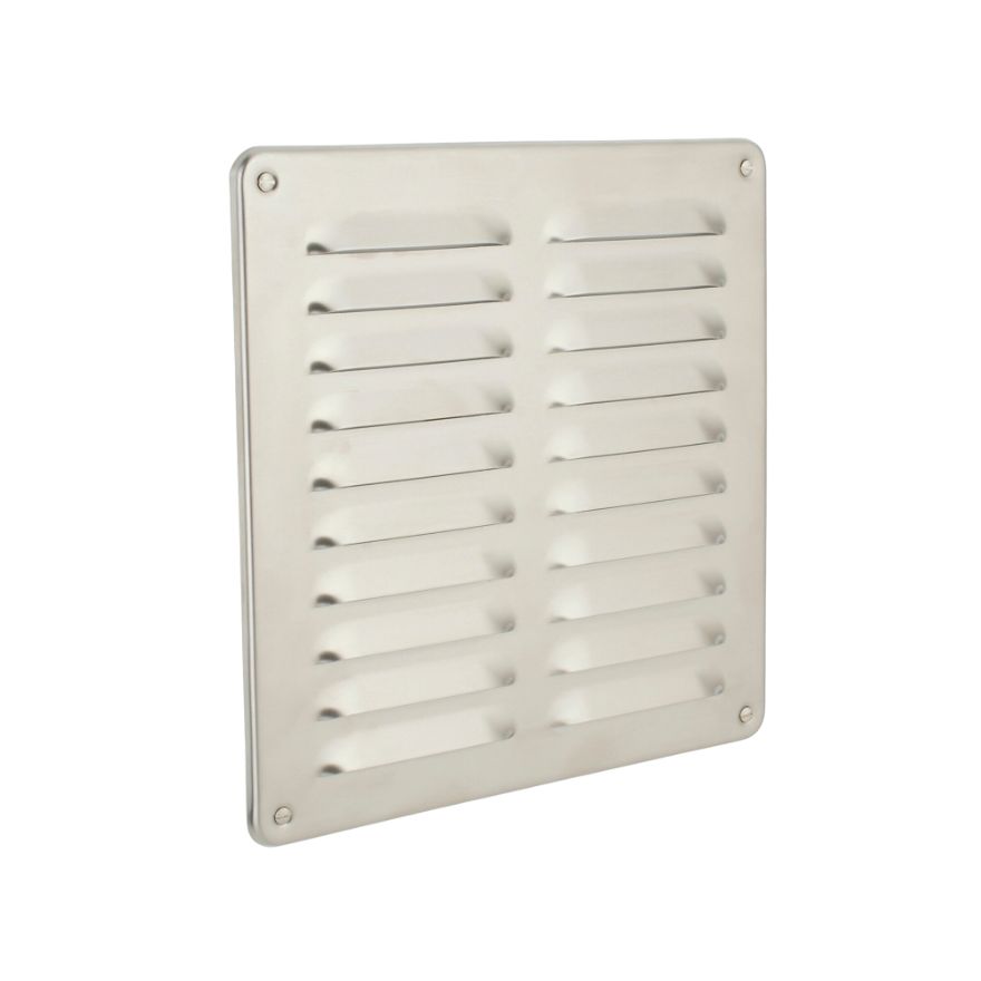 Grille d'aération Fentes Inox Mat carré 215×215 mm