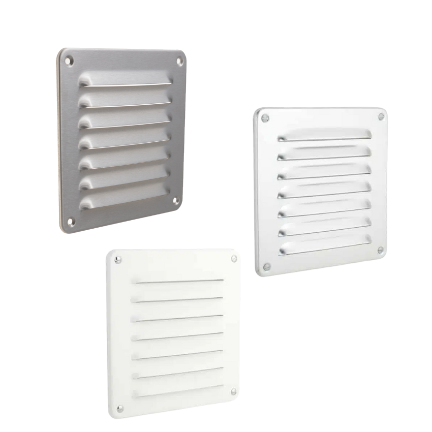 Grille d'aération Carrée Aluminium 155 mm