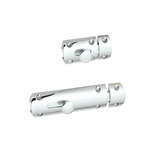 Targette de porte Plate Laiton Chrome Brillant Targette de porte Plate Laiton Chrome Brillant