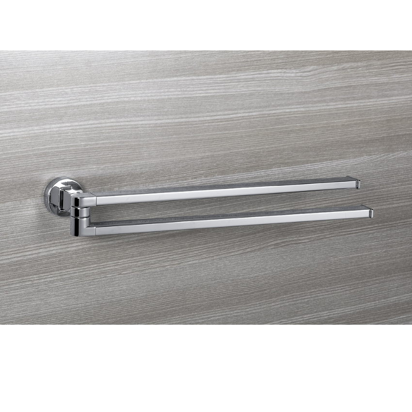 Porte-serviette Double Pivotant Emmet Chrome Brillant