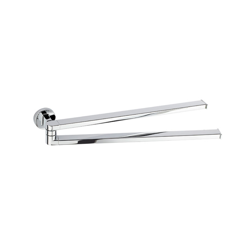 Porte-serviette Double Pivotant Emmet Chrome Brillant
