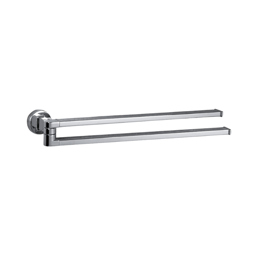 Porte-serviette Double Pivotant Emmet Chrome Brillant