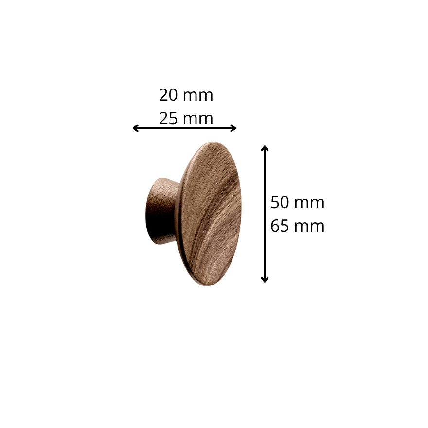 Bouton de meuble Beverly en bois Noyer