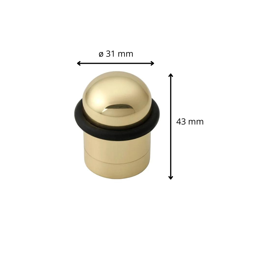 Butée de porte Ogive 43 mm Laiton