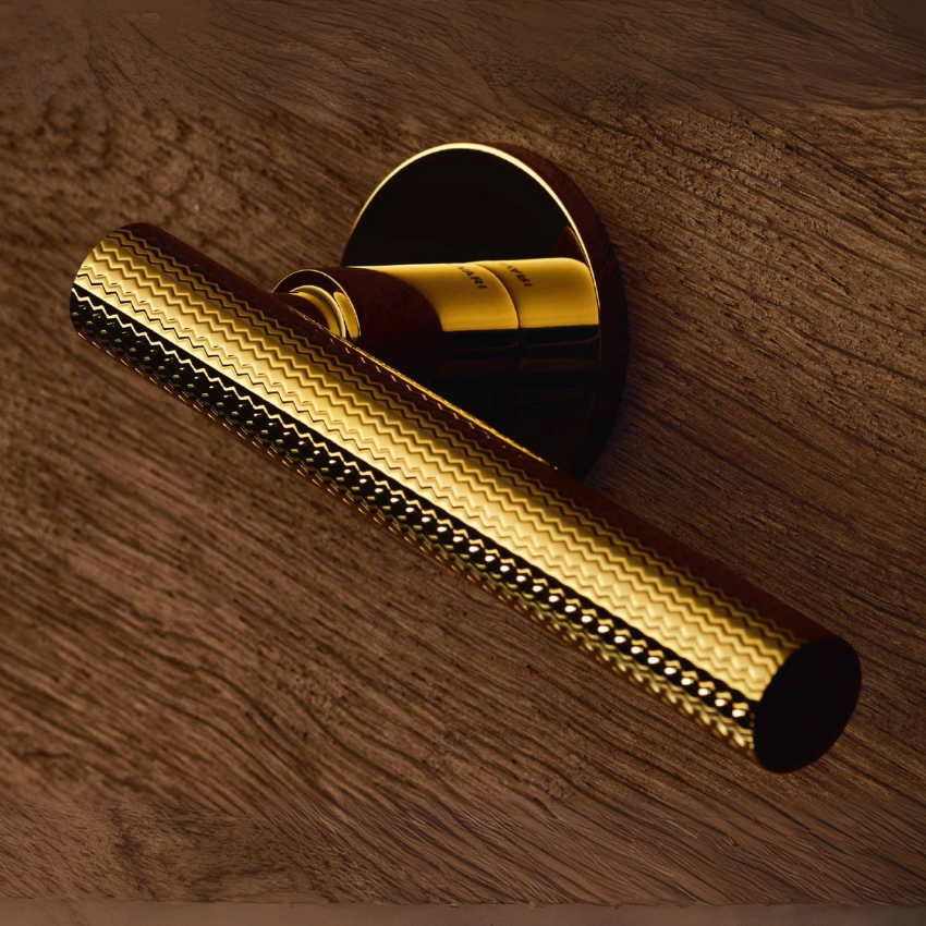 Paire de Poignées de Portes Atena Guilloché Cranté