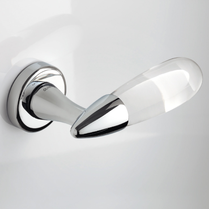 Paire de Poignées de Portes Aurore Laiton et Verre