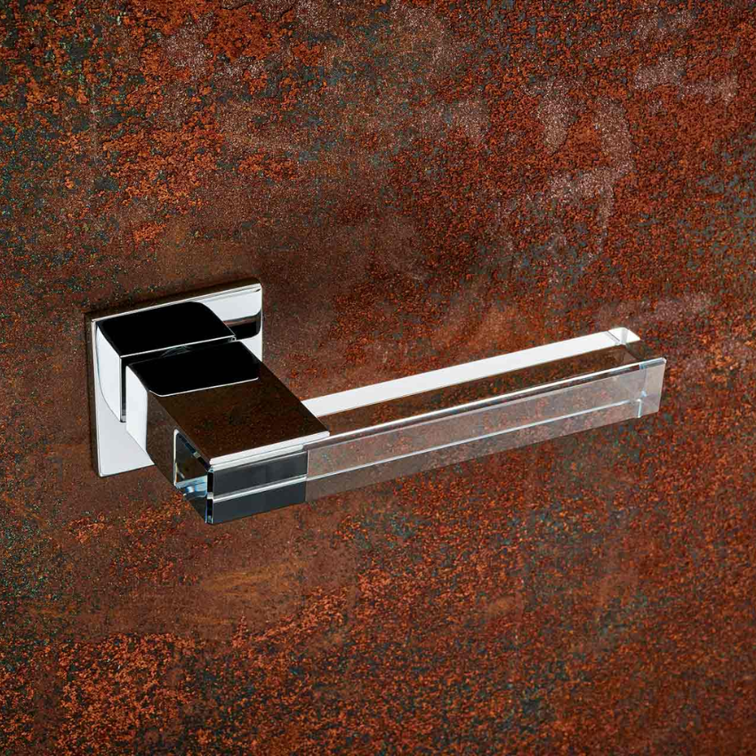 Paire de Poignées de Portes D. Perrault Cristal et Laiton