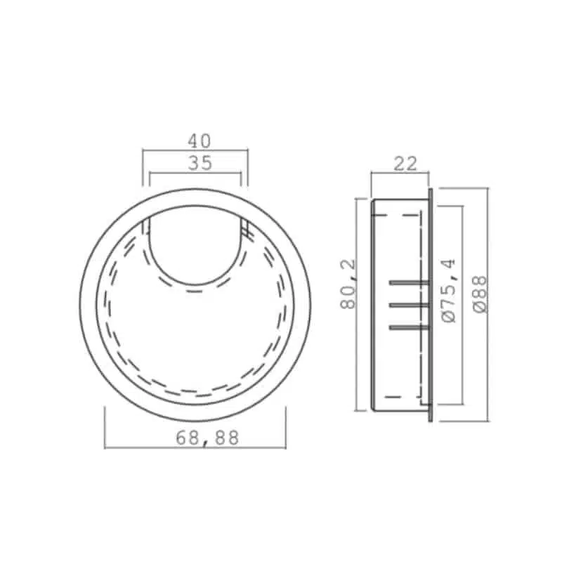 Passe-câble rond Passe-câble rond