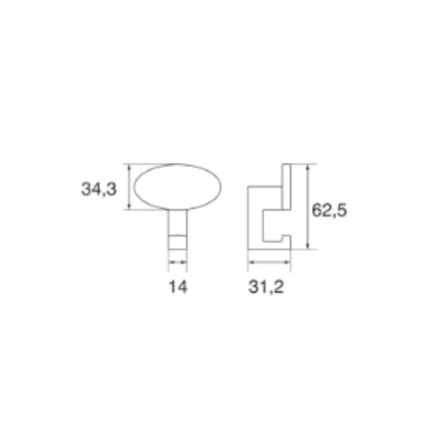La Quincaillerie Patere Murale Ovale Eliane Chrome 2