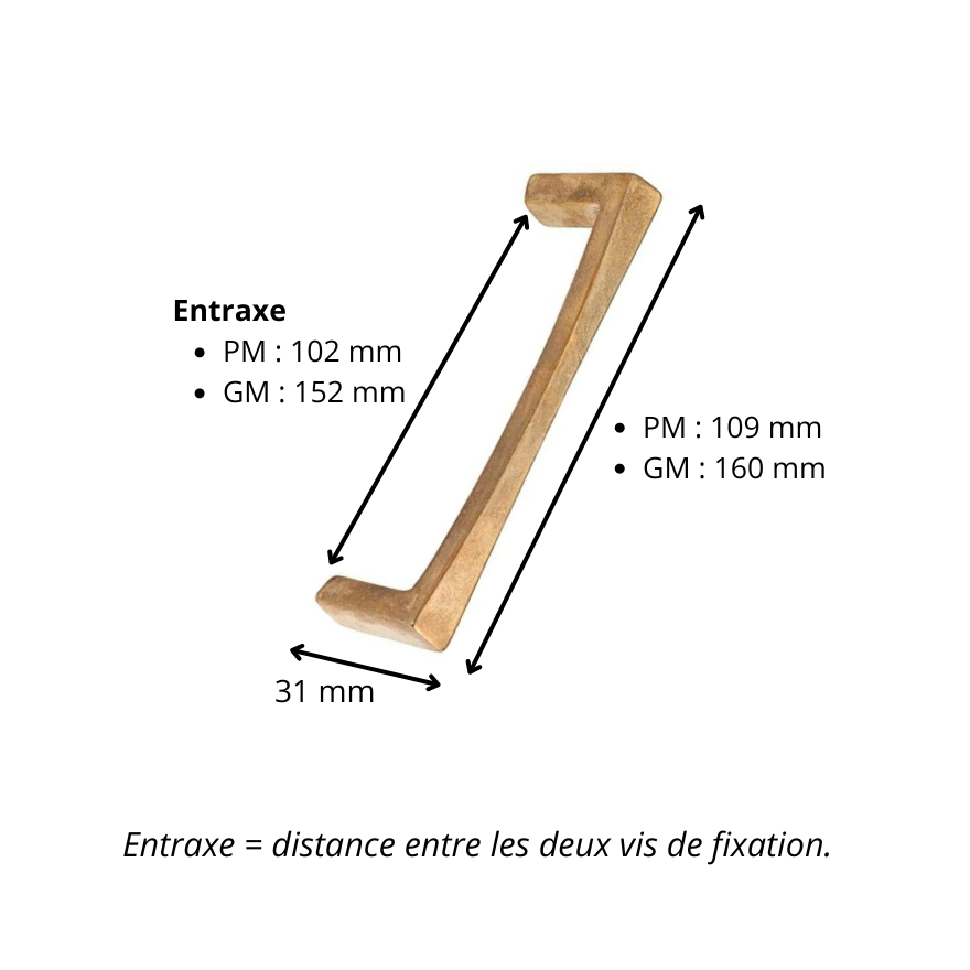 Poignée de meuble Adeline Bronze