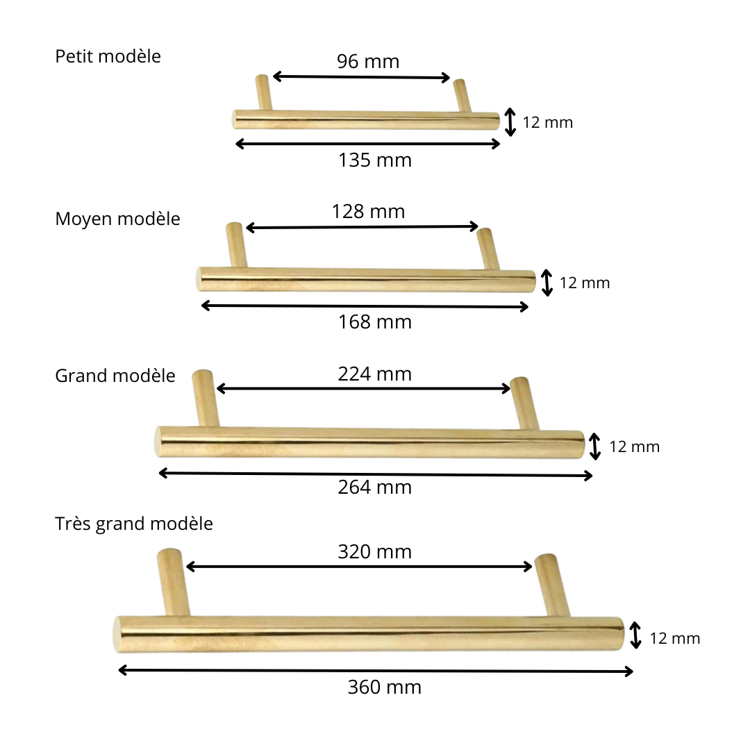 Poignée de Meuble Basma Laiton massif