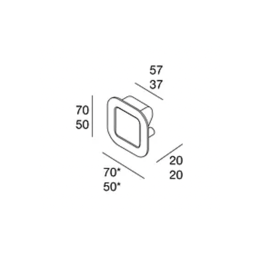 Poignée de meuble encastrée carrée Inox