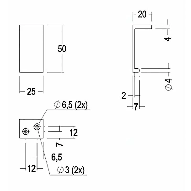 Poignée de tranche Claire en Laiton
