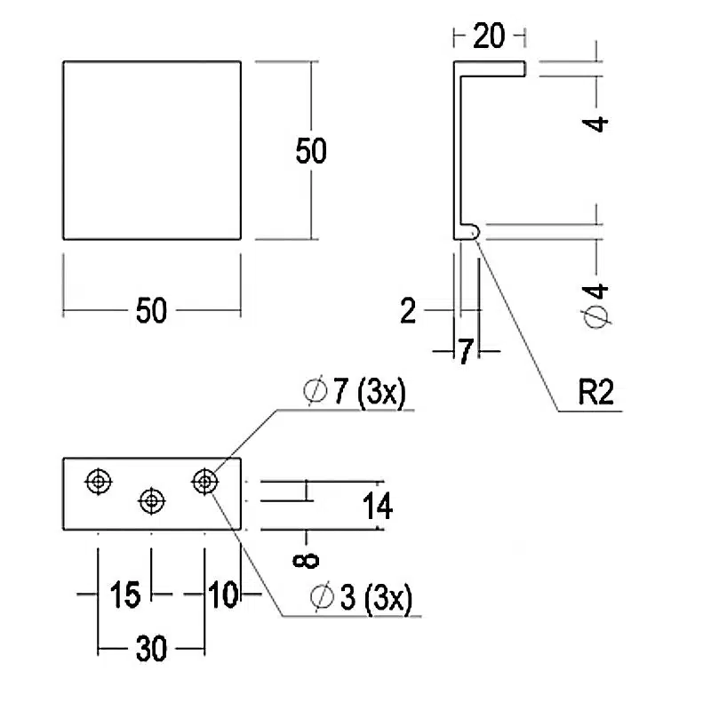 Poignée de tranche Claire en Laiton