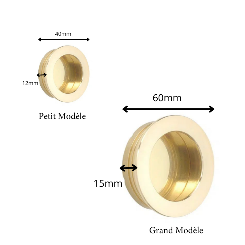 Poignée encastrée ronde Léon