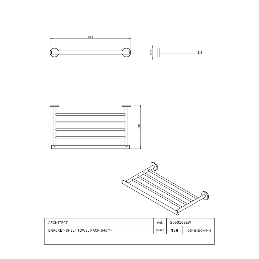 Porte-serviette Rack Erin Chrome Brillant