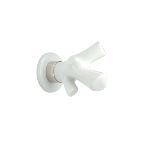 Paire de Boutons de Portes Dolly Porcelaine de Limoges Blanc Nickel