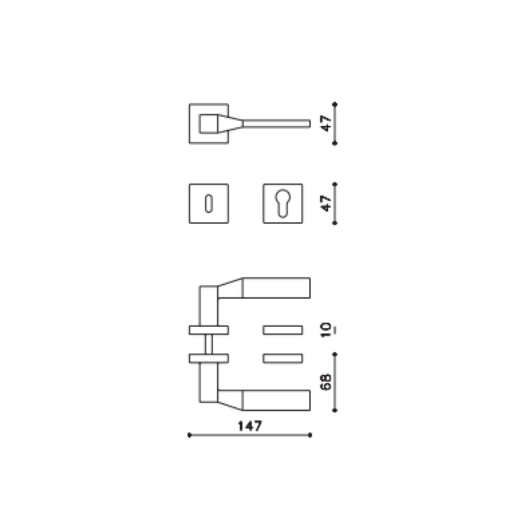 Paire de Poignées de Portes Adamant
