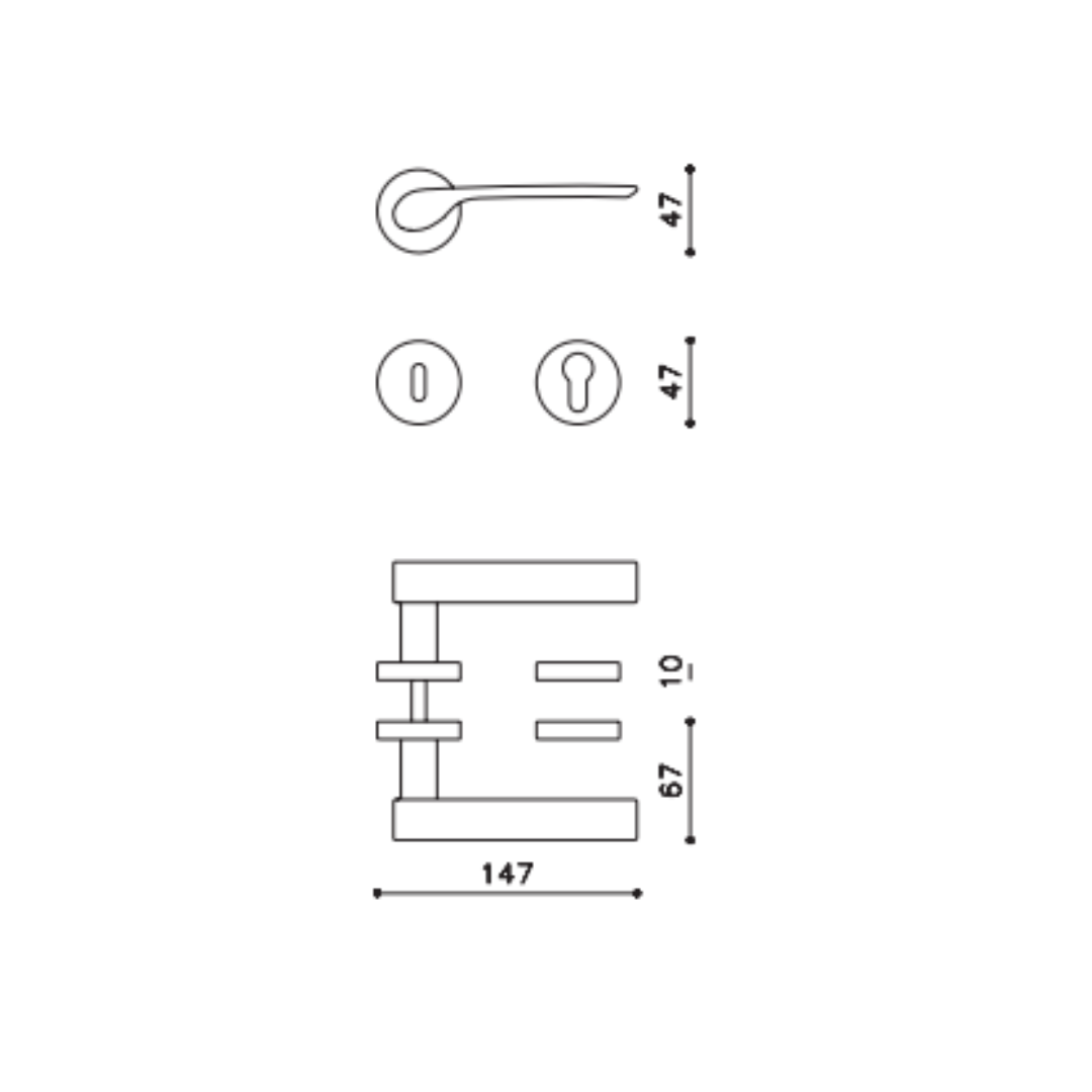 Paire de Poignées de Portes M. Iosa Ghini