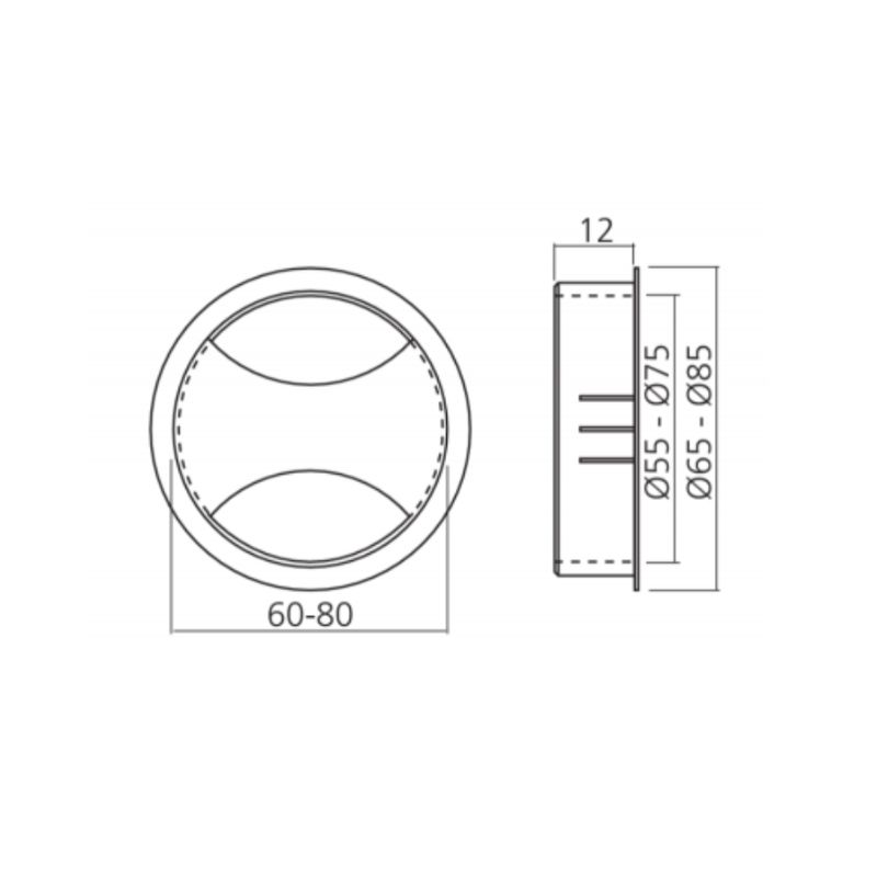Passe-câble Rond ø60 mm Double