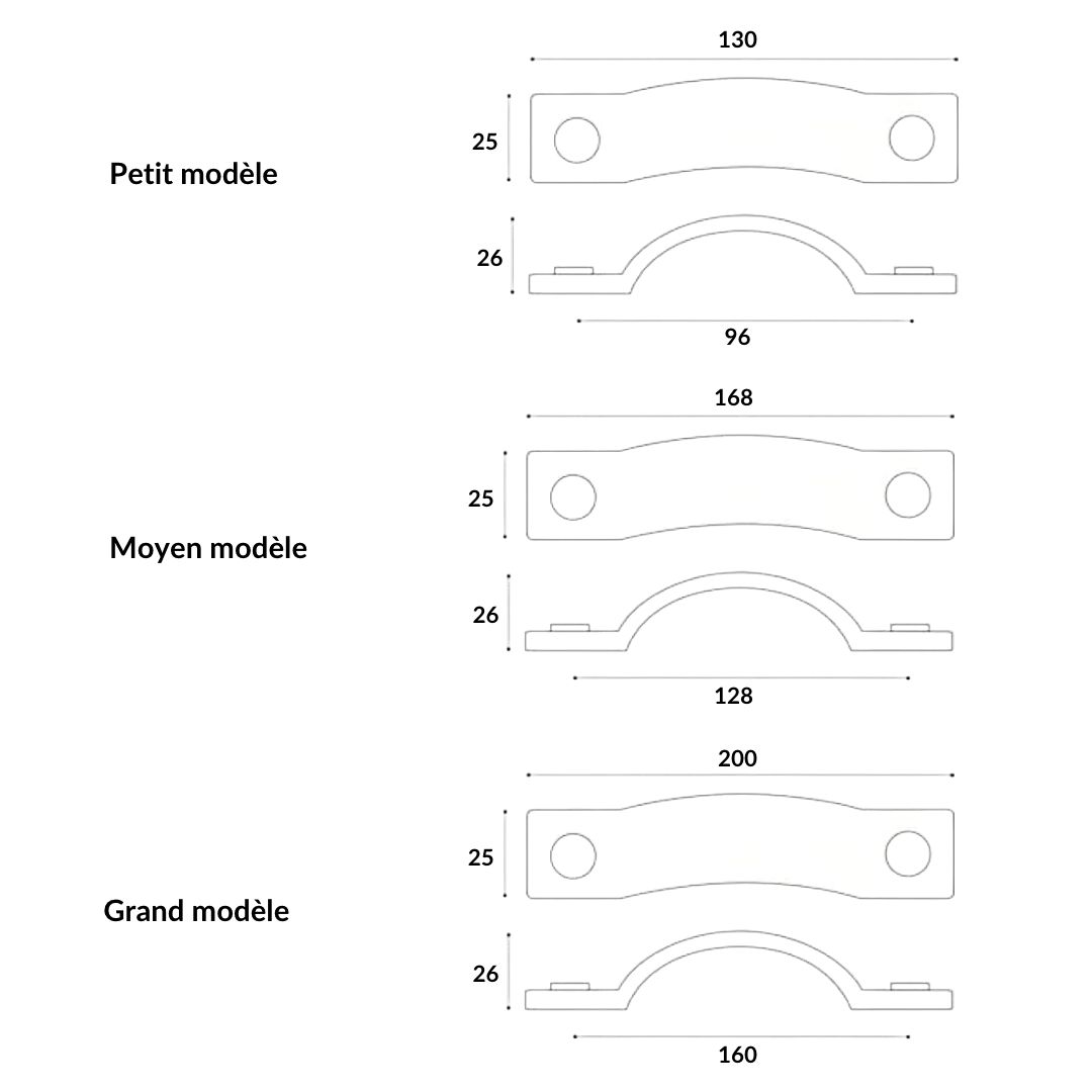 Poignée de meuble Henri Cuir Noisette sans coutures