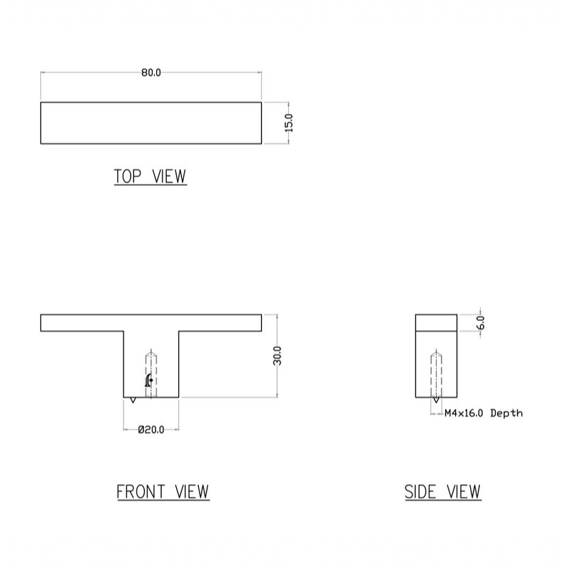 Bouton de meuble Dao T Laiton massif