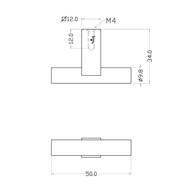 Bouton de meuble Core T Laiton massif