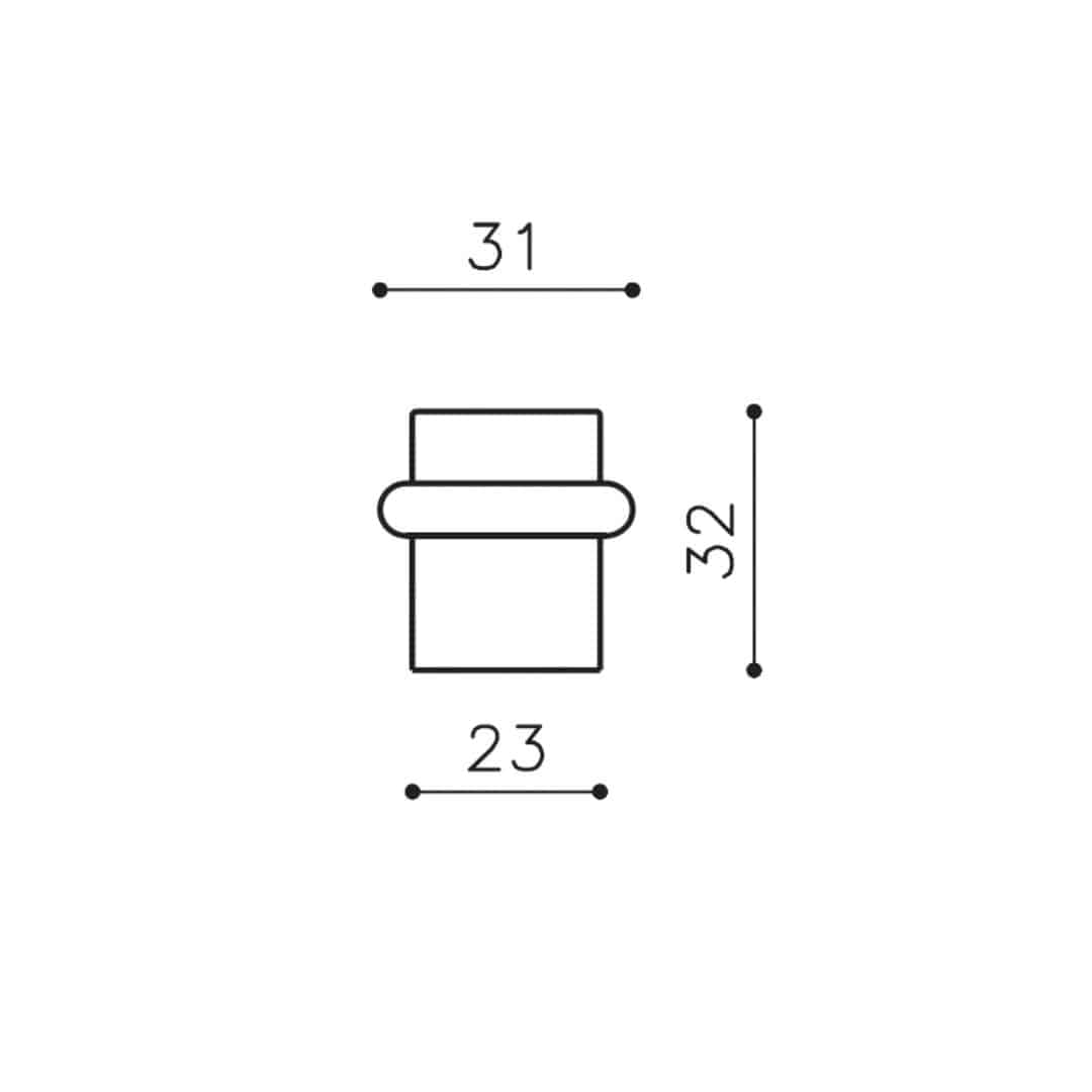 Butée de porte Antor 32 mm Laiton