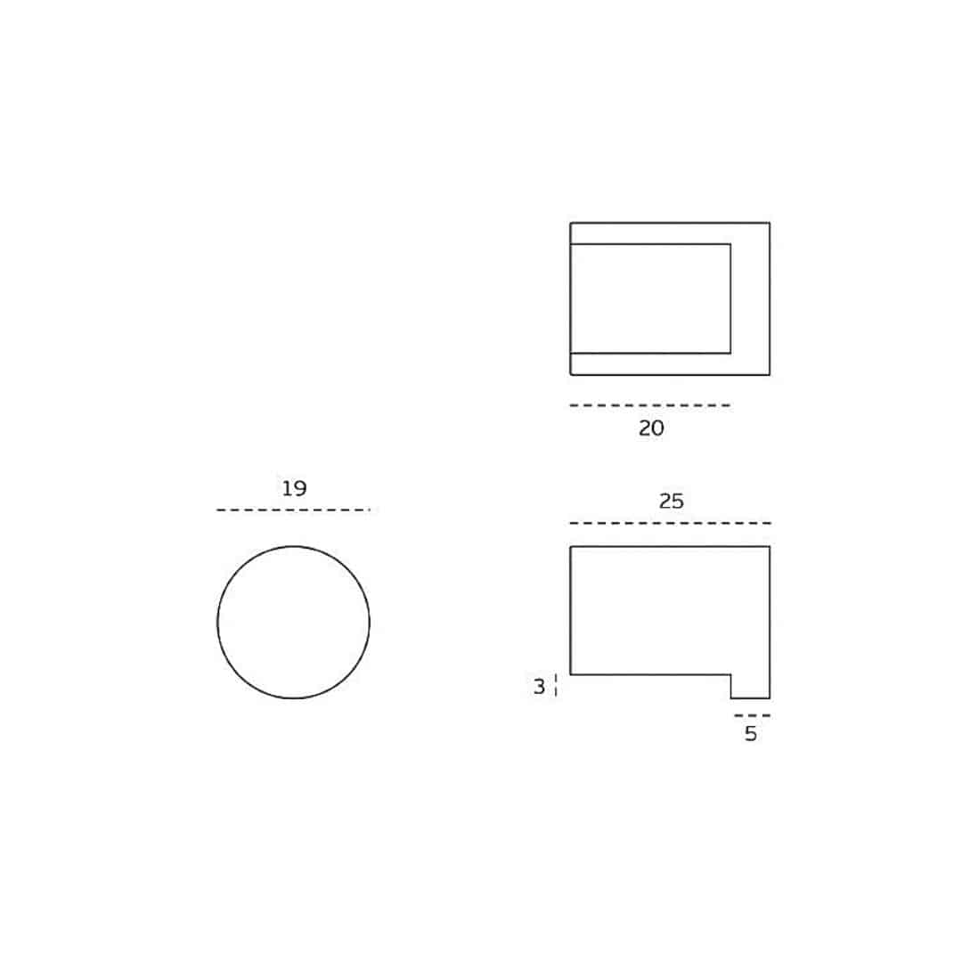 Bouton de meuble Caius Aspect inox