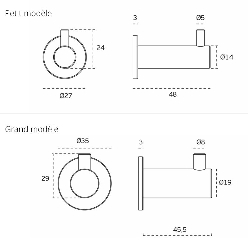 Schéma patère ronde ezra