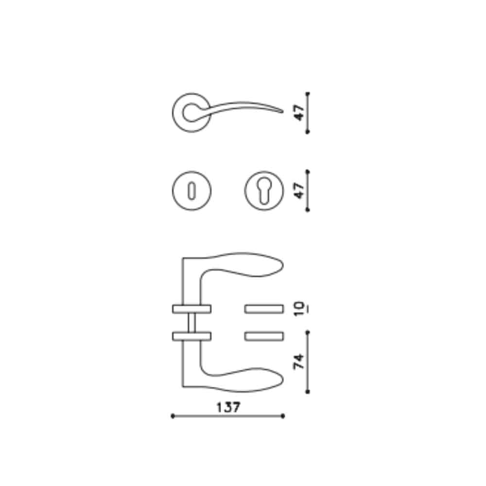 Paire de Poignées de Portes Agatha