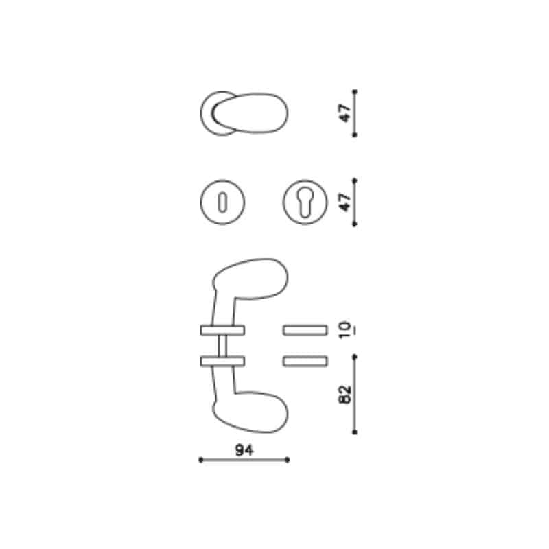 Paire de Poignées de Portes Uovo
