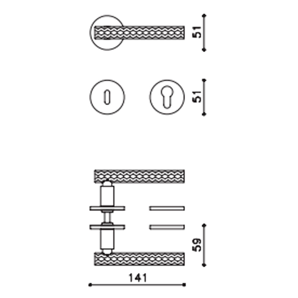 Paire de Poignées de Portes Aténa Guilloché Panier
