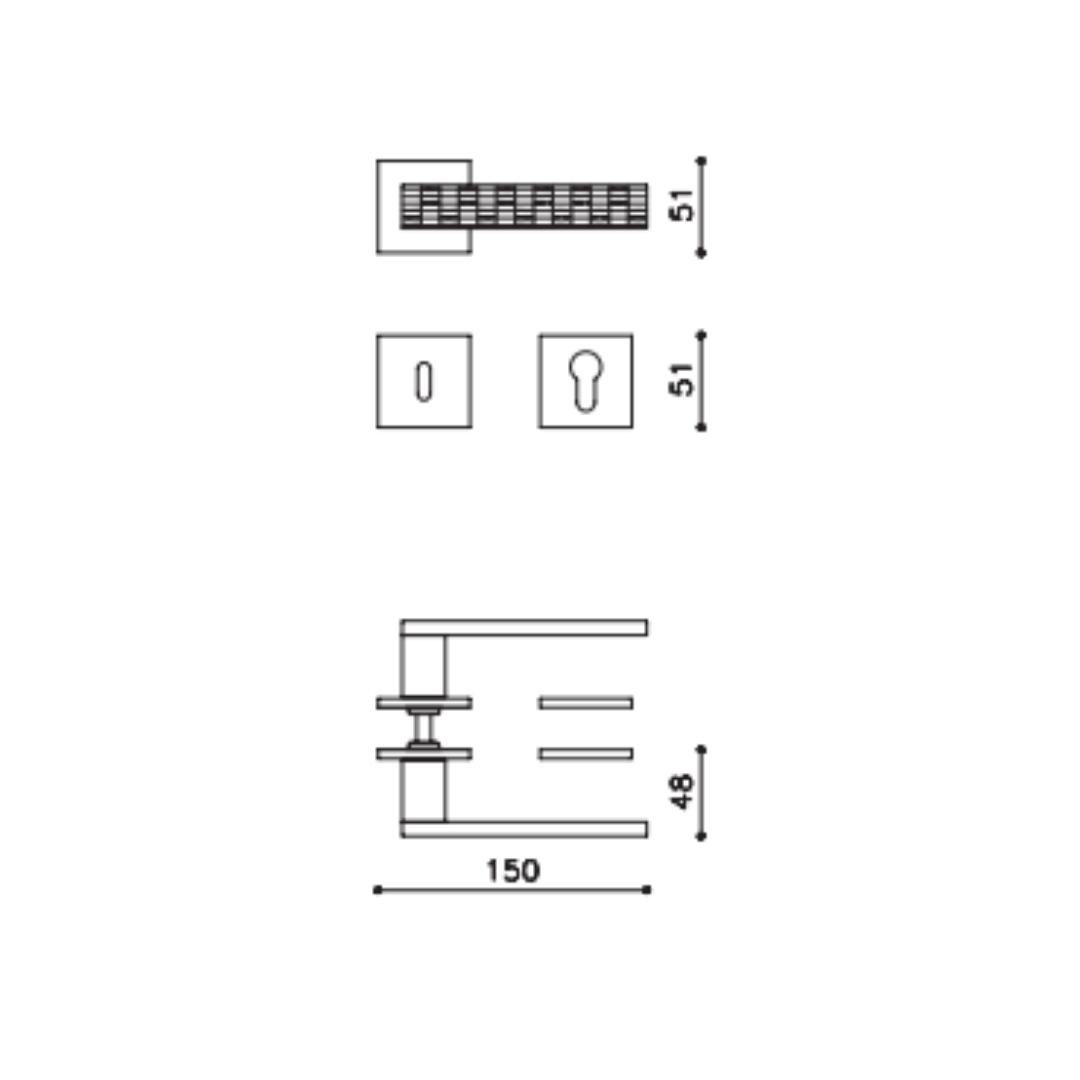 Paire de Poignées de Portes Damier