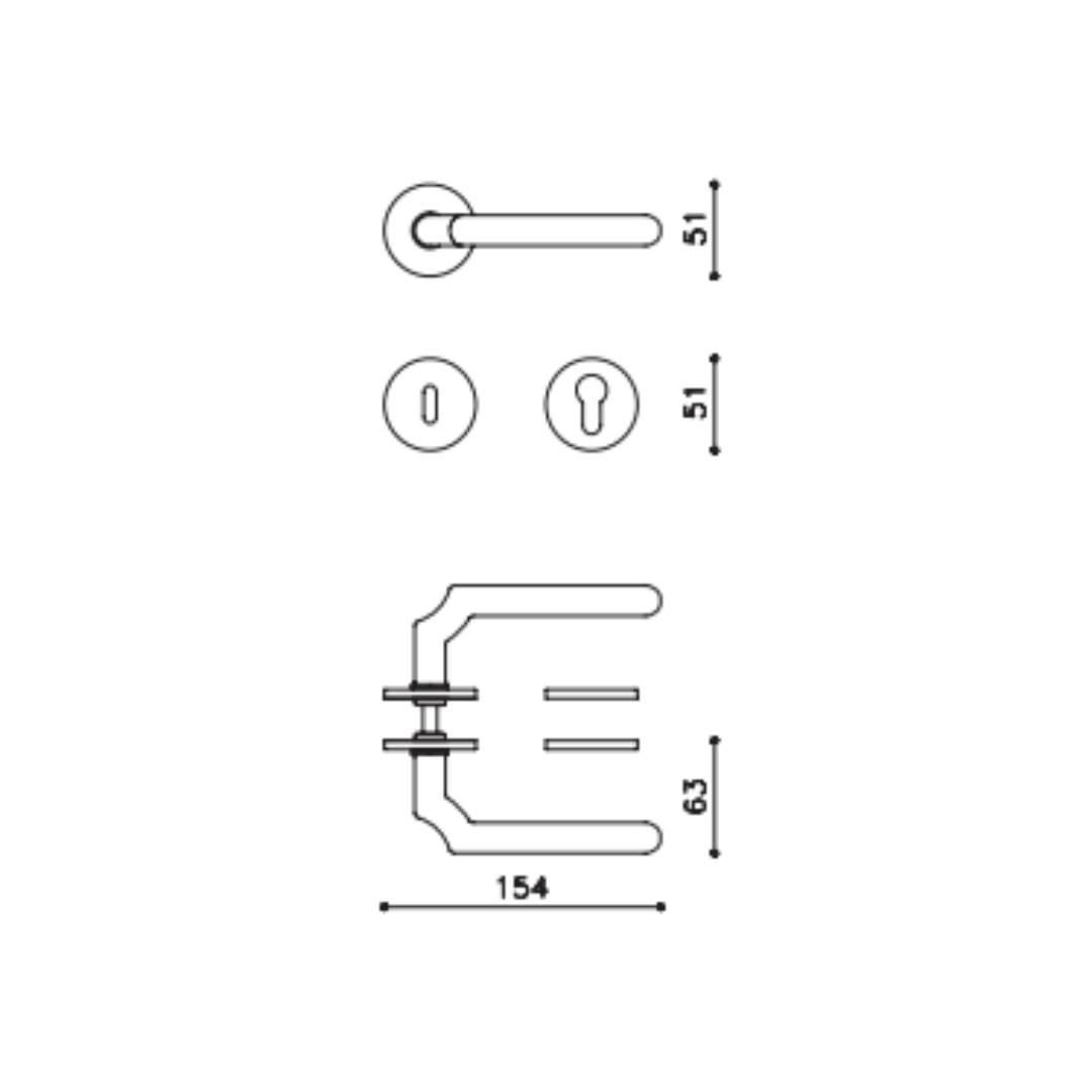 Paire de poignées de portes R. Gilad Rosaces rondes