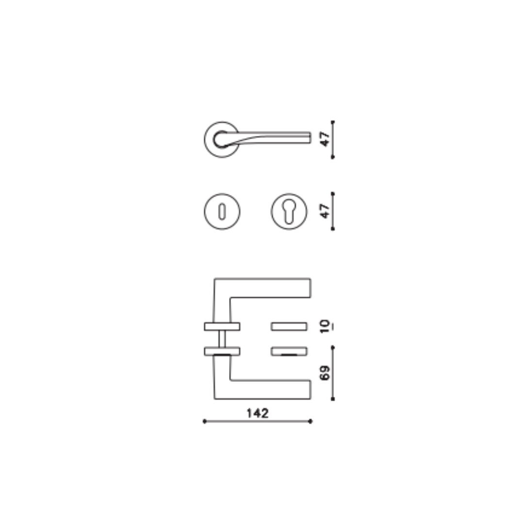 Paire de Poignées de Portes T. Ito