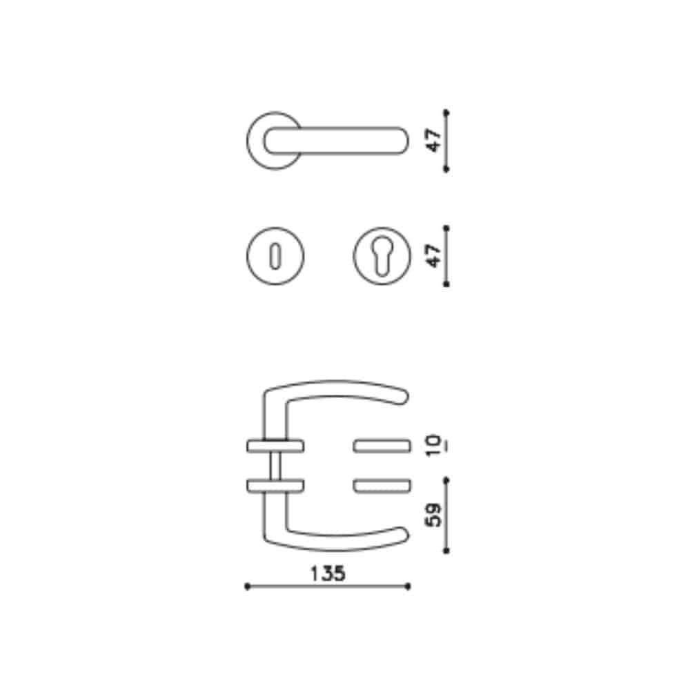 Paire de Poignées de Portes Émilie