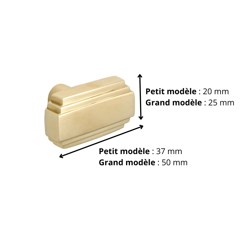 Bouton de meuble Annie Laiton massif